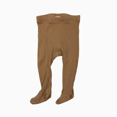 Legging avec pied en coton cotelé moka 6-9M