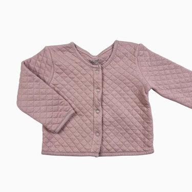 Cardigan vieux-rose matelassé 6-12M