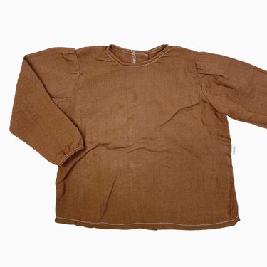 Blouse marron avec boutons au dos 3-4Y