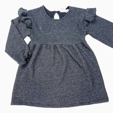 Robe noire avec fil métallique argenté 5-6Y