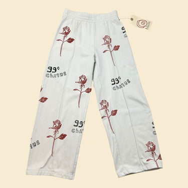 Pantalon jogging blanc/rouge 99 cents 8-9Y