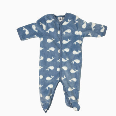 Pyjama bleu 'baleines' en peluche 6M