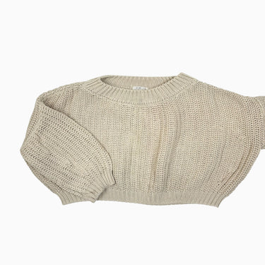 Pull vanille en tricot de coton bio 12-18M