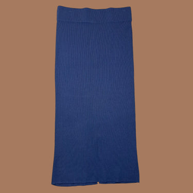 Jupe maxi marine cotelé en poly et viscose pour femmes XL