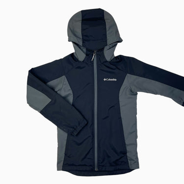 Veste style coupe-vent à capuchon anthracite 10-12Y