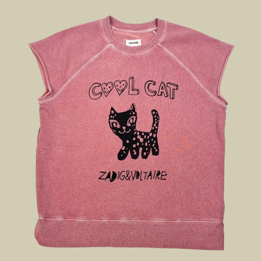Pull rouge 'cool cat' en coton pour femmes S