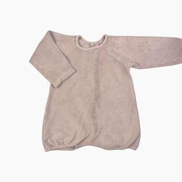 Barboteuse rose en ratine de coton bio 4Y