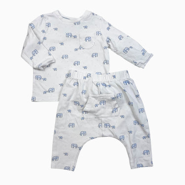 Ensemble blanc éléphants 3-6M