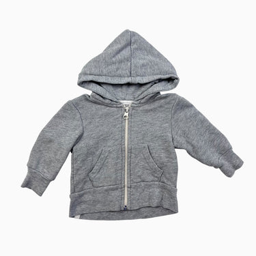 Veste à capuchon grise en coton bio 3-6M