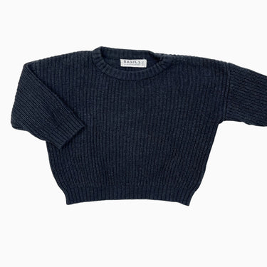 Pull noir en tricot 12-18M