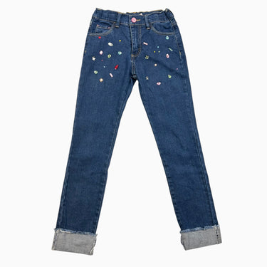 Jeans avec strass multicolores 10Y