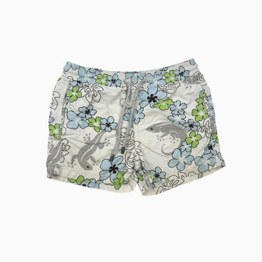 Maillot avec filet intégré fleuri avec lézards 8Y