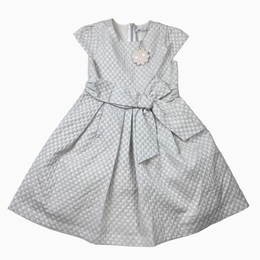 Robe grise en jacquard texturé et fil métallique 8Y