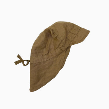 Chapeau soleil latté en lin et coton 6-9M