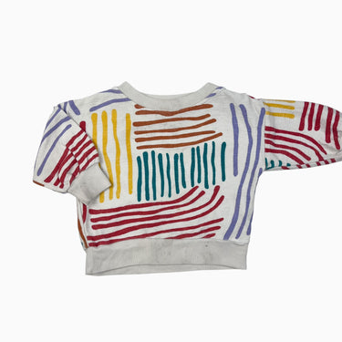 Pull vanille 'traits' multicolores 3-6M