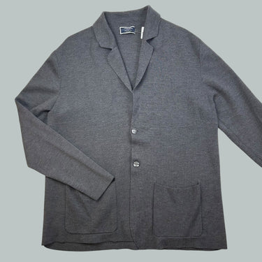 Cardigan gris en tricot de mérinos pour femmes XXXL
