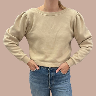 Pull cropped beige en poly et coton pour femmes T1 (S)