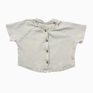 Haut crème en coton gaufré avec boutons 12-18M