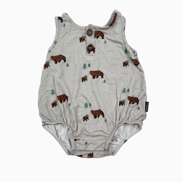 Cache-couche taupe 'ours' en bambou et spandex 3-6M