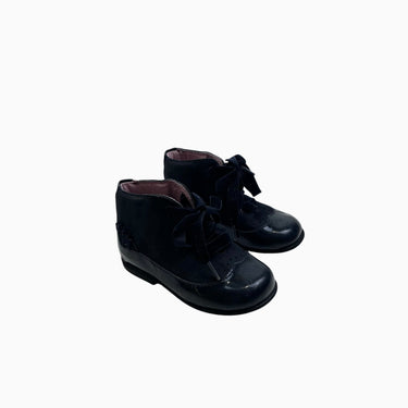 Souliers marines en cuir vernis à lacets velours 22EU