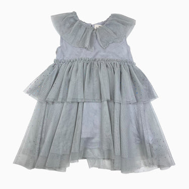 Robe bleue en tulle paillettée 4Y