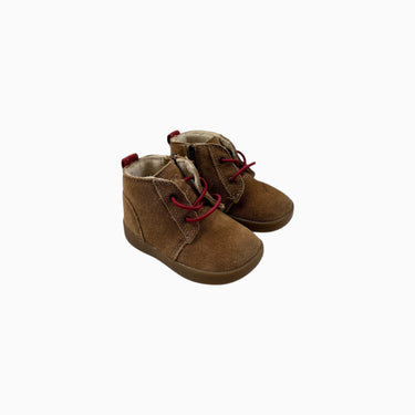 Bottines marron en suède avec élastiques rouges 4-5US