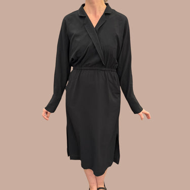 Robe maxi noire en poly et spandex pour femmes 4US