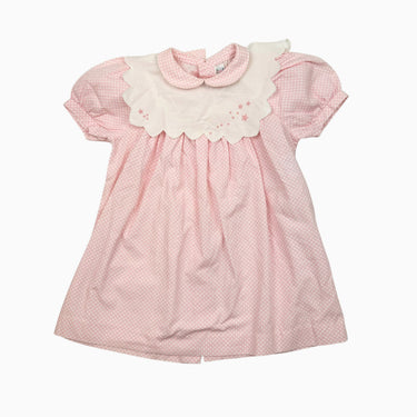 Robe à col à damiers roses vintage 6M