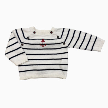 Pull blanc à rayures 'ancre' 3M