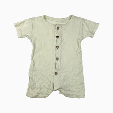 Combi short jaune lime en coton à pointelle 6-12M