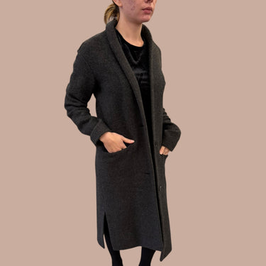 Manteau noir-anthracite 'Dujardin' en laine mérinos pour femmes XXS