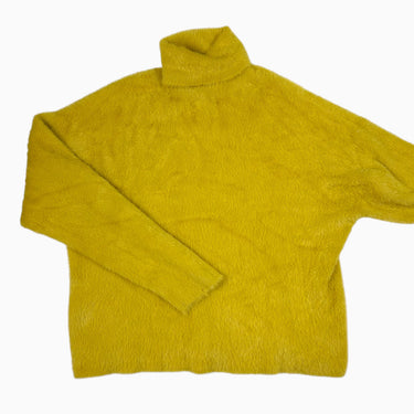 Pull à col roulé jaune en peluche 11-12Y