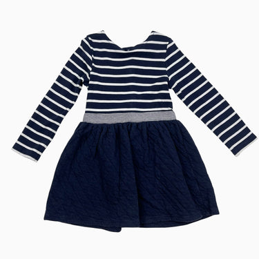 Robe marine à rayures blanches en coton matelassé 5Y