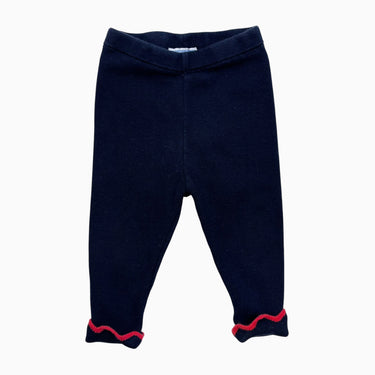 Legging marine en laine et coton 12M