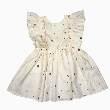 Robe vanille 'cerises' 4Y