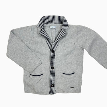 Cardigan gris en tricot 4Y