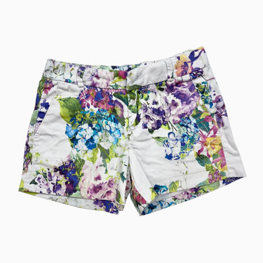 Short blanc fleuri 5-6Y
