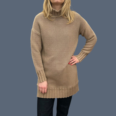 Robe à col roulé latté en tricot pour femmes S