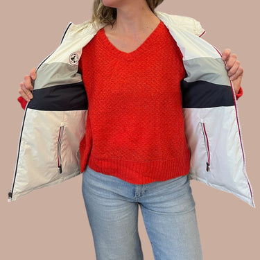 Manteau 'Seoul' marine réversible blanc pour femmes S