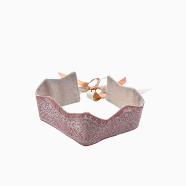 Couronne rose avec broderie en tissus 2-8Y