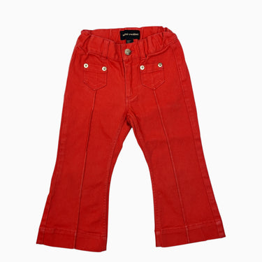 Jeans rouge en denim 'flared' avec trèfle 2-3Y