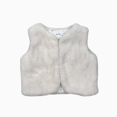 Veste sans manche blanche en peluche 12M