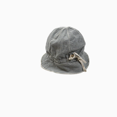 Chapeau soleil en coton à rayures bleues-grises 1-2y