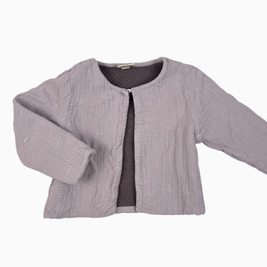 Cardigan mauve-taupe réversible lilas matelassée 2-3Y