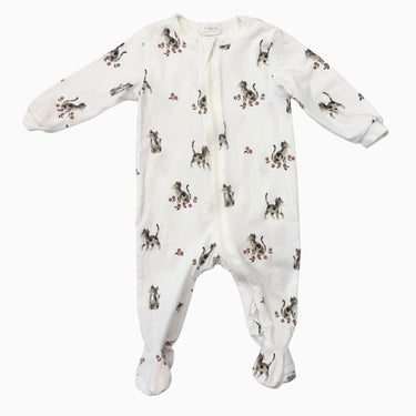 Pyjama blanc en coton à imprimé chats 3M