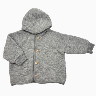 Veste à capuchon grise en laine vierge 86-92CM 2Y