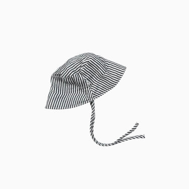 Chapeau soleil à rayures anthracite 0-6M