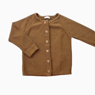 Cardigan caramel en tricot de coton 2Y