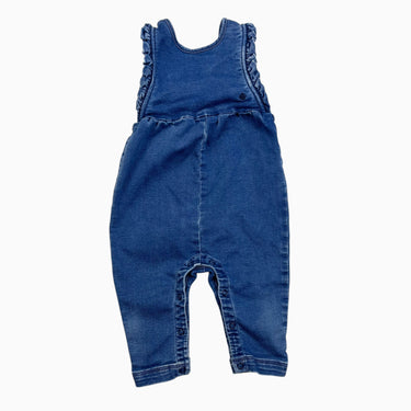 Salopette en coton chambray avec volants 12M