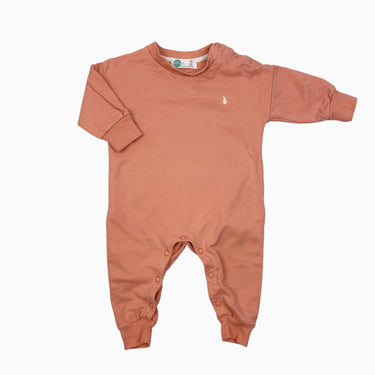 Combi rose en coton french terry 3-6M
